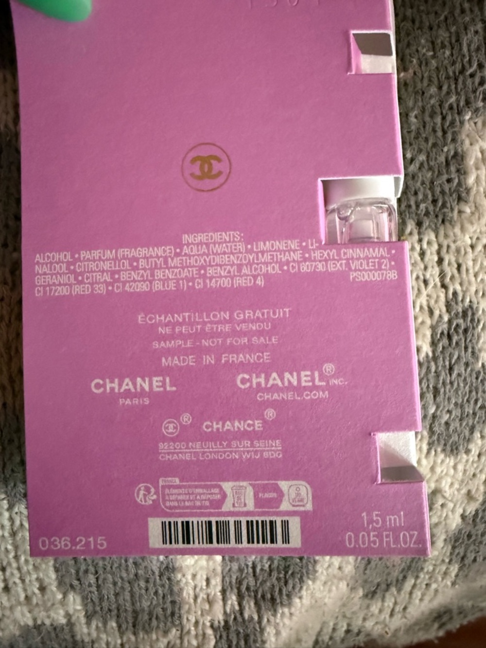 CHANEL Chance EAU SPLENDIDE Sample-Pack of 5 - Picture 2 of 4